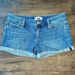 Paige Low Rise Denim Jean Shorts - Women Size 27 - Short Shorts - Designer Denim